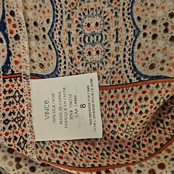 Vince Silk Scarf Print Spaghetti Strap Maxi Slip Dress Size 8 - Picture 8 of 12